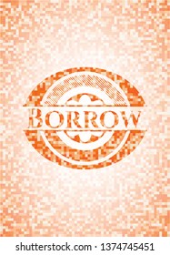 Borrow orange mosaic emblem