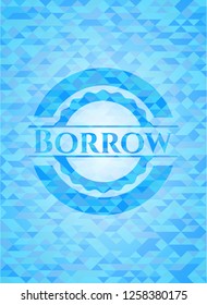 Borrow sky blue emblem with triangle mosaic background