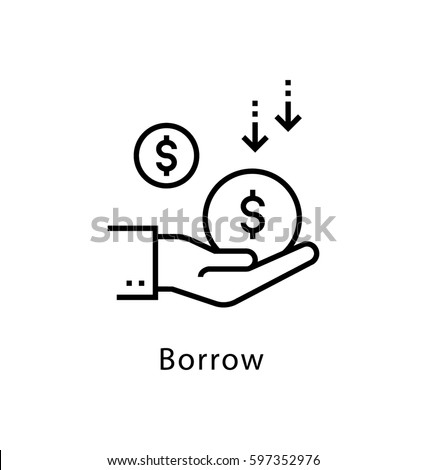 Borrow Vector line Icon 