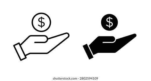 Borrower icon outlined and filled set.