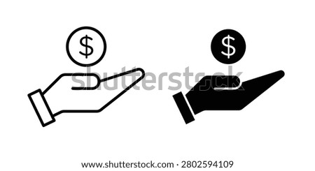 Borrower icon outlined and filled set.