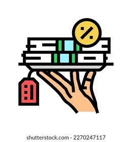 borrowing funds creditor color icon vector. borrowing funds creditor sign. isolated symbol illustration