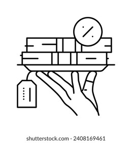 borrowing funds creditor line icon vector. borrowing funds creditor sign. isolated contour symbol black illustration