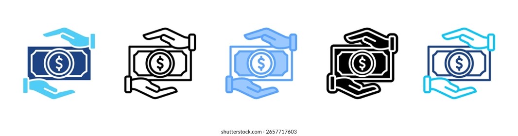Ícone de empréstimo da coleção de vários estilos da folha