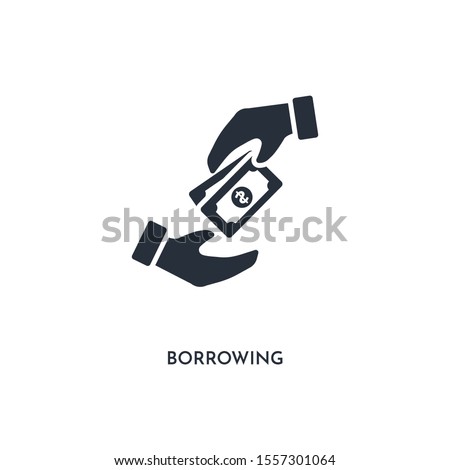 borrowing icon. simple element illustration. isolated trendy filled borrowing icon on white background. can be used for web, mobile, ui.