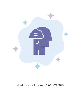 Borrowing Ideas, Addiction, Catch, Habit, Human Blue Icon on Abstract Cloud Background. Vector Icon Template background