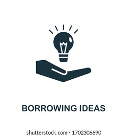 Borrowing Ideas icon. Simple illustration from digital law collection. Creative Borrowing Ideas icon for web design, templates, infographics and more