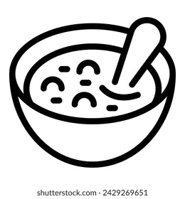 Icono de Borsch vector de contorno. Sopa ucraniana. Alimentos de verduras mixtas