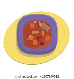 Borscht. Traditional Ukrainian lunch illustration