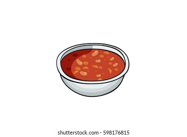 Borsh, soup, pop art, cartoon hand drawn illustration isolated on white background
