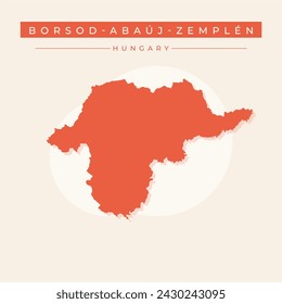Borsod-Abauj-Zemplen County (Hungary, Hungarian counties) map vector illustration, scribble sketch Borsod-Abaúj-Zemplén (Borsod Abauj Zemplen) map