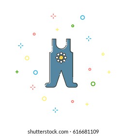Bory romper color thin line icon on white background. Linear symbols.