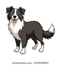 Borzoi cão raça ilustração vetor isolado no fundo branco em estilo cartoon.