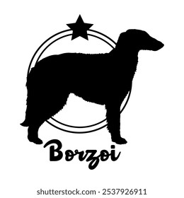 Borzoi. dog silhouette,  dog, dog breeds, logo, vector, silhouette, logo design, animal, illustration, icon, sign, design, black,  symbol, pet