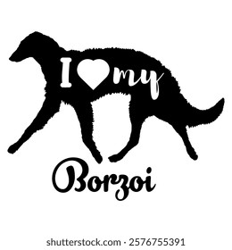  Borzoi dog silhouette, dog, dog breeds, logo, vector, silhouette, i love my dog, animal, illustration, icon, sign, design, black, symbol, pet, love