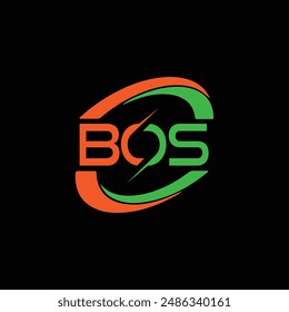 Ilustración vectorial de Plantilla de diseño de logotipo inicial de letra BOS