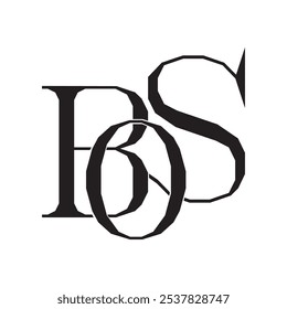 Vector del logotipo de la letra de BOS con el fondo BLANCO
