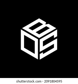 BOS Unique abstract geometric vector love letter logo design.