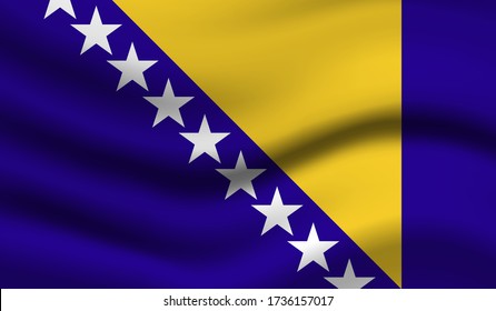 Bosna Vector Flag. Vector illustration.
