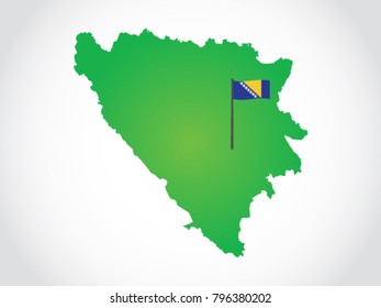 Bosnia Capital Flag Map