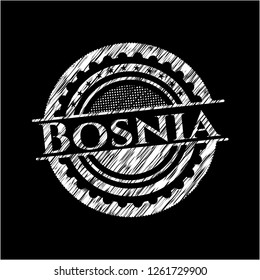 Bosnia chalkboard emblem on black board