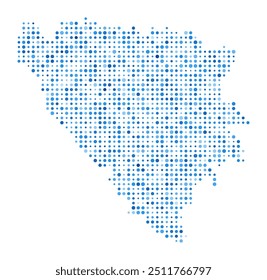 Mapa de Pontos da Bósnia. Forma de Estilo Digital Country. Imagem vetorial da Bósnia. Forma de país pontos circulares azuis. Ilustração do vetor de tendências.