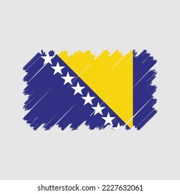 Bosnia Flag Brush Vector Illustration