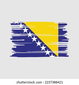 Bosnia Flag Brush Vector Illustration