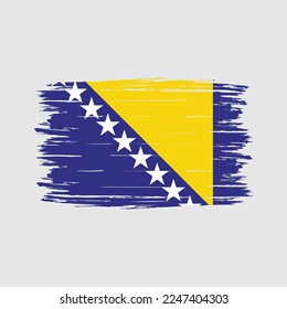 Bosnia Flag Brush Vector Illustration