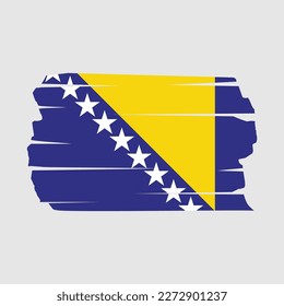 Bosnia Flag Brush Vector Illustration