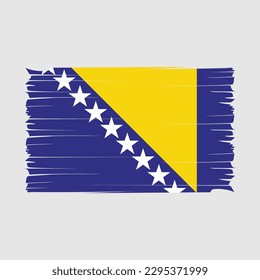 Bosnia Flag Brush Vector Illustration