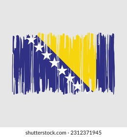 Bosnia Flag Brush Vector Illustration