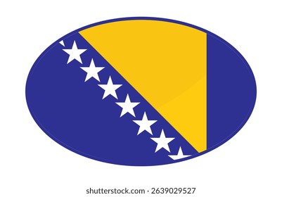 Bosnia flag ellipse shaped. vector	