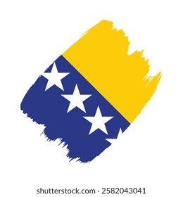 Bosnia flag in a flat grunge vector design background