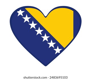 Bandera de Bosnia en forma de corazón. Vector