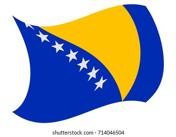bosnia flag moved by the wind