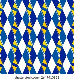 bosnia flag rhombus pattern background. vector illustration