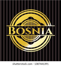 Bosnia gold badge or emblem. Vector Illustration. Detailed.