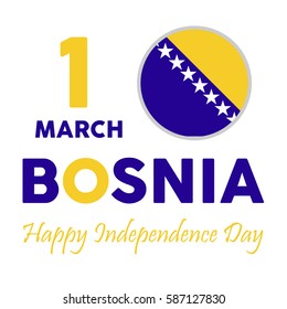 Bosnia  - Happy Independence Day Banner - Vector Illustration