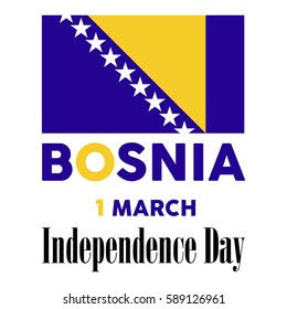 Bosnia  - Happy Independence Day Banner - Vector Illustration