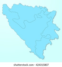Bosnia and Herzegovina blue map on degraded background vector