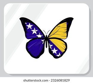 Bosnia And Herzegovina Butterfly Flag Pride Icon
