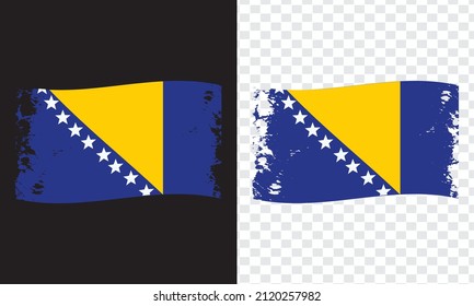 Bosnia and Herzegovina Country Brush Flag Design
