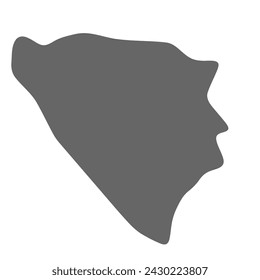 Bosnia and Herzegovina country simplified map. Grey stylish smooth map. Vector icons isolated on white background.