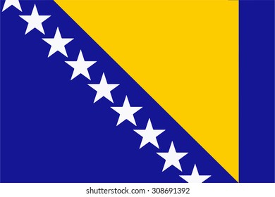 Bosnien-Herzegowina Flagge, Bosnia and Herzegovina Flag Stock Vector