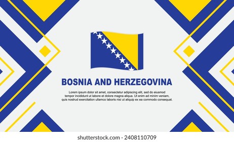 Bosnia And Herzegovina Flag Abstract Background Design Template. Bosnia And Herzegovina Independence Day Banner Wallpaper Vector Illustration. Illustration