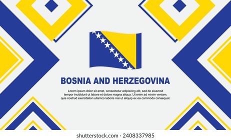 Bosnia And Herzegovina Flag Abstract Background Design Template. Bosnia And Herzegovina Independence Day Banner Wallpaper Vector Illustration. Independence Day