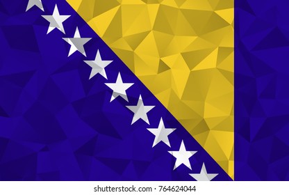 Bosnia and Herzegovina flag. Abstract Polygon Geometric Shape Background. Vector eps10.