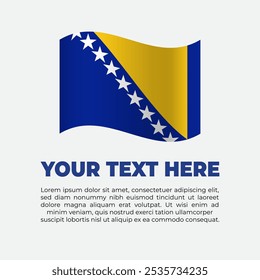 Bosnia and Herzegovina Flag Banner Background Template