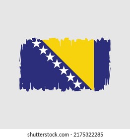 Bosnia Herzegovina Flag Brush. National Flag